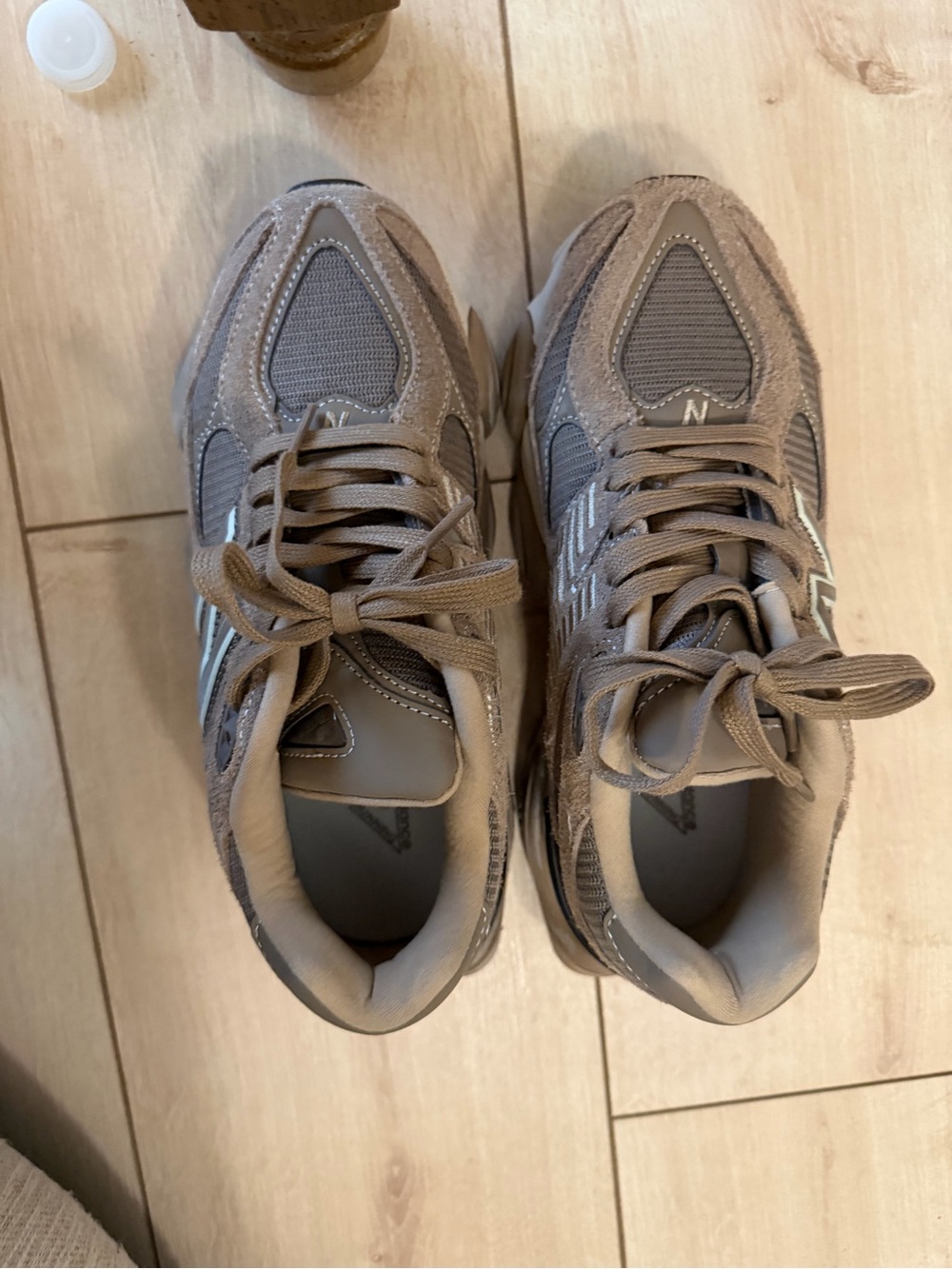 New Balance Taupe Mesh & Suede Sneakers